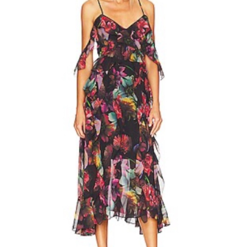 All Saints Pink and Purple High Low Sundress Cocktail
